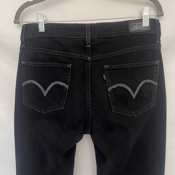 LEVI'S Mid Rise Skinny Jeans Womens 10 S/C Black Grunge Streetwear Embroidered - Picture 7 of 12